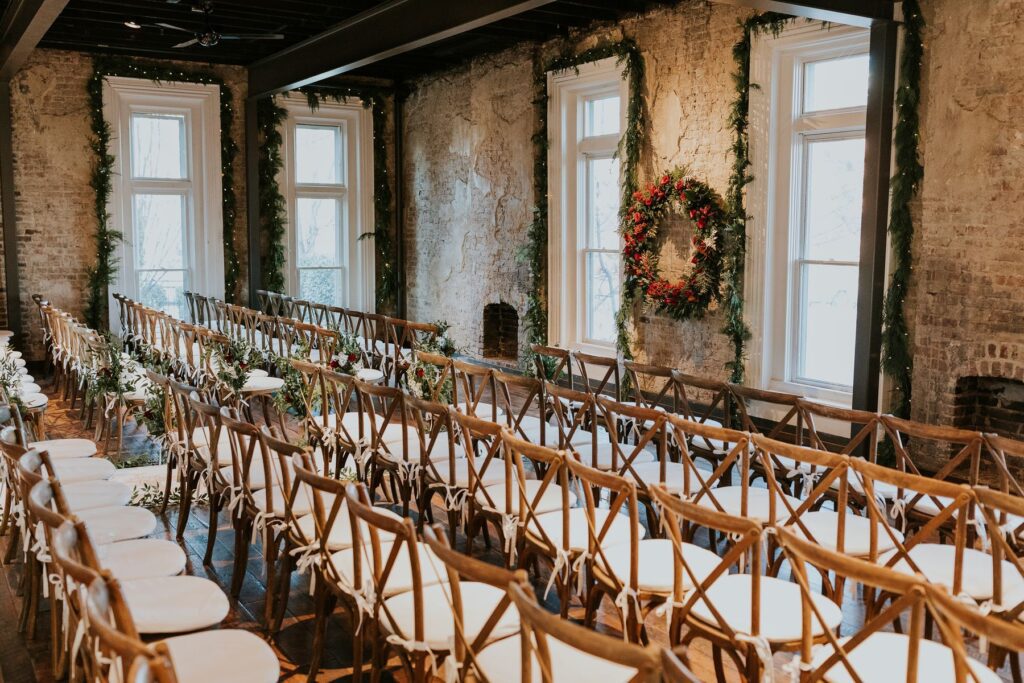 christmas wedding ceremony seating