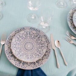 elegant blue event table
