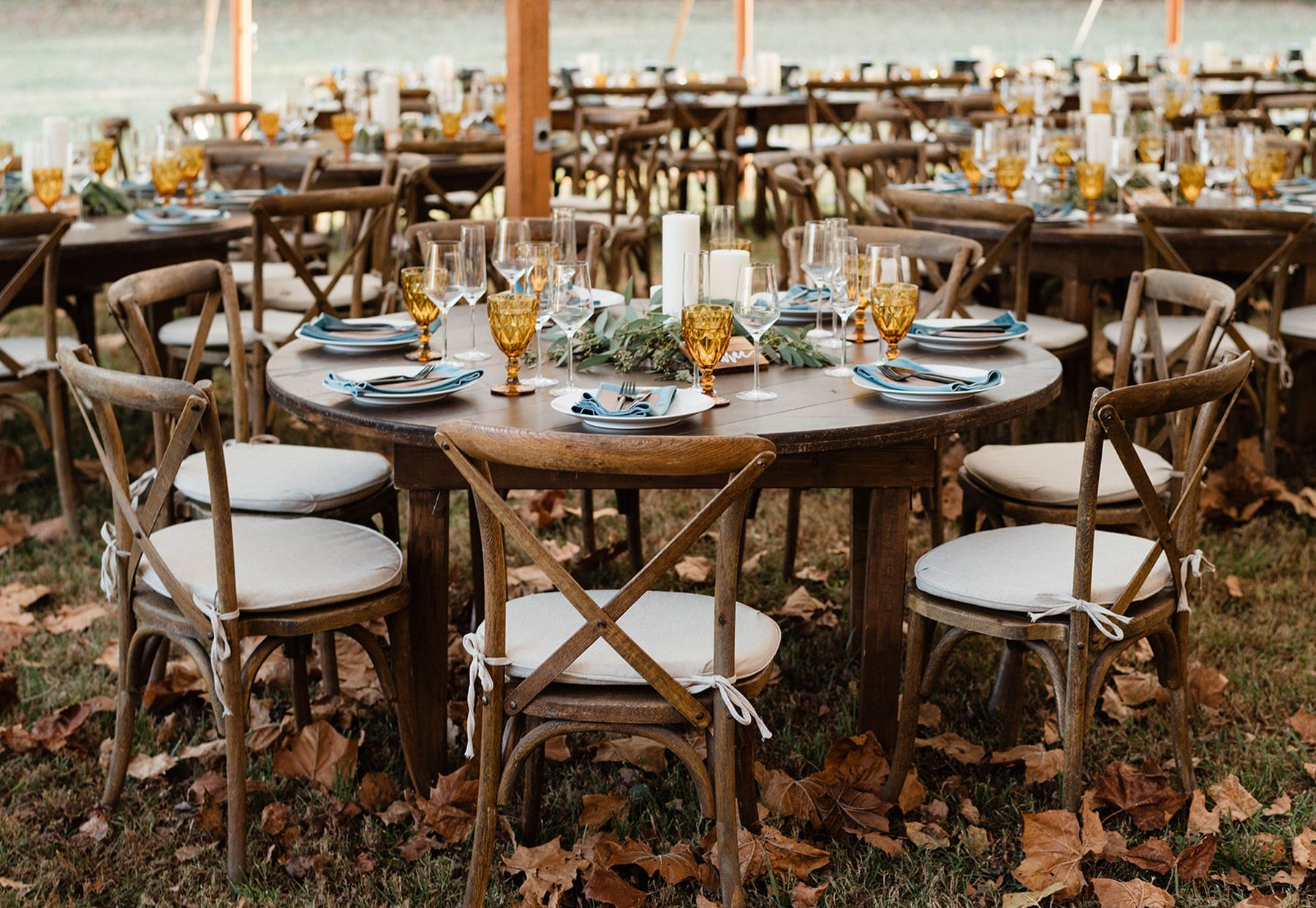 wood wedding chairs and tables