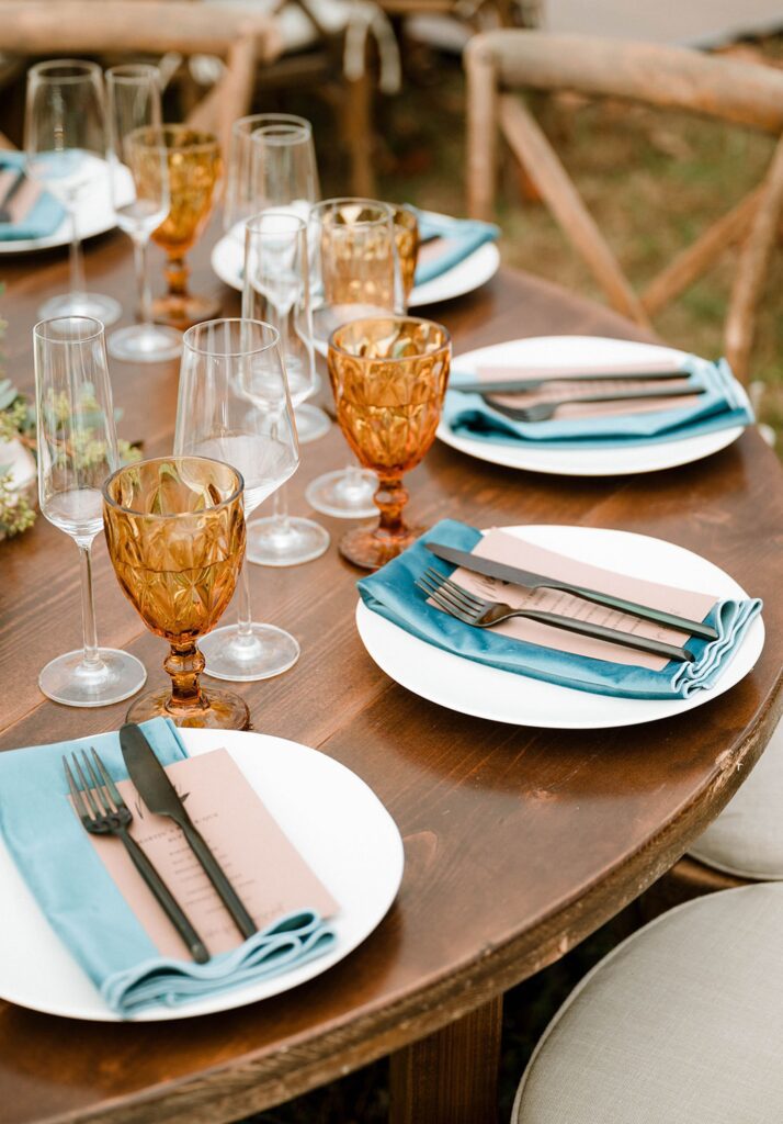 Tennessee fall weddings colorful event table