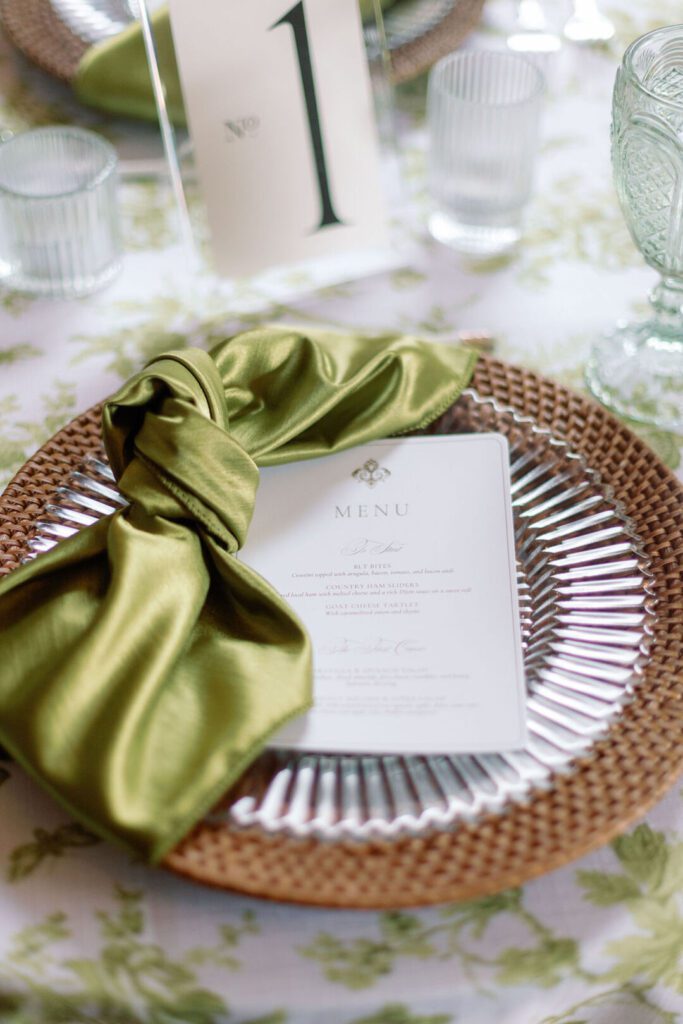 green garden wedding table