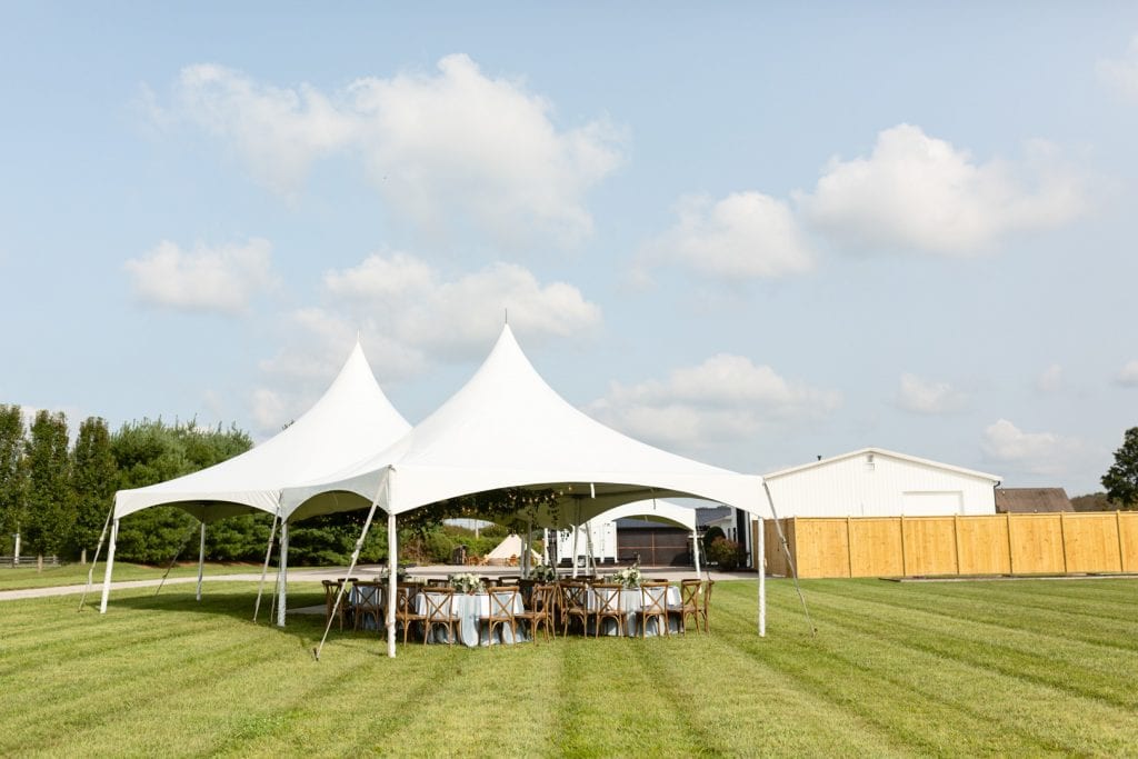 large tent for summer graduation party